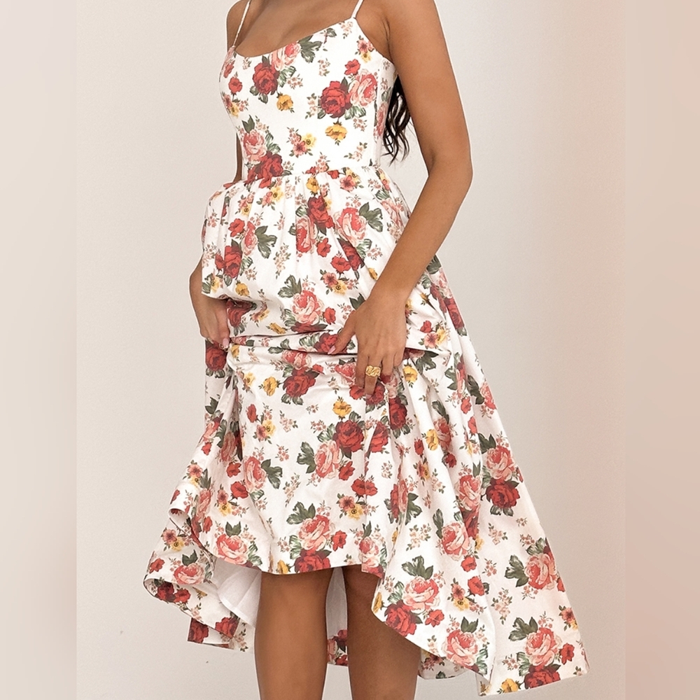 HOUSE OF CB 'Lolita' Italian Rose Print Cotton Corset Sundress - Picture 5 of 6